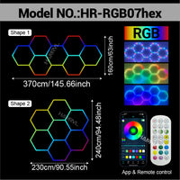 Éclairage LED hexagonal RGB pour garage, de 1 à 11 hexagones, application et télécommande