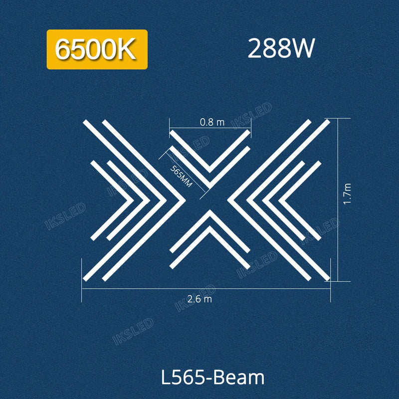 Plafonnier LED garage 6500 K, 5 hexagones, cadres ou croix à chevrons