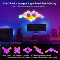 Applique hexagonale RGB – assemblages libres de panneaux au-dessus d'un bureau