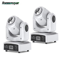 Lot de 2 mini lyres LED spot 10 W blanches, 7 gobos, DMX 9 ou 11 canaux