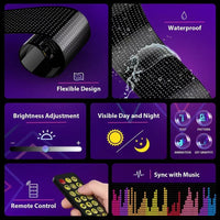 Panneau LED matriciel flexible – fonctions : souplesse, luminosité, application, télécommande et musique