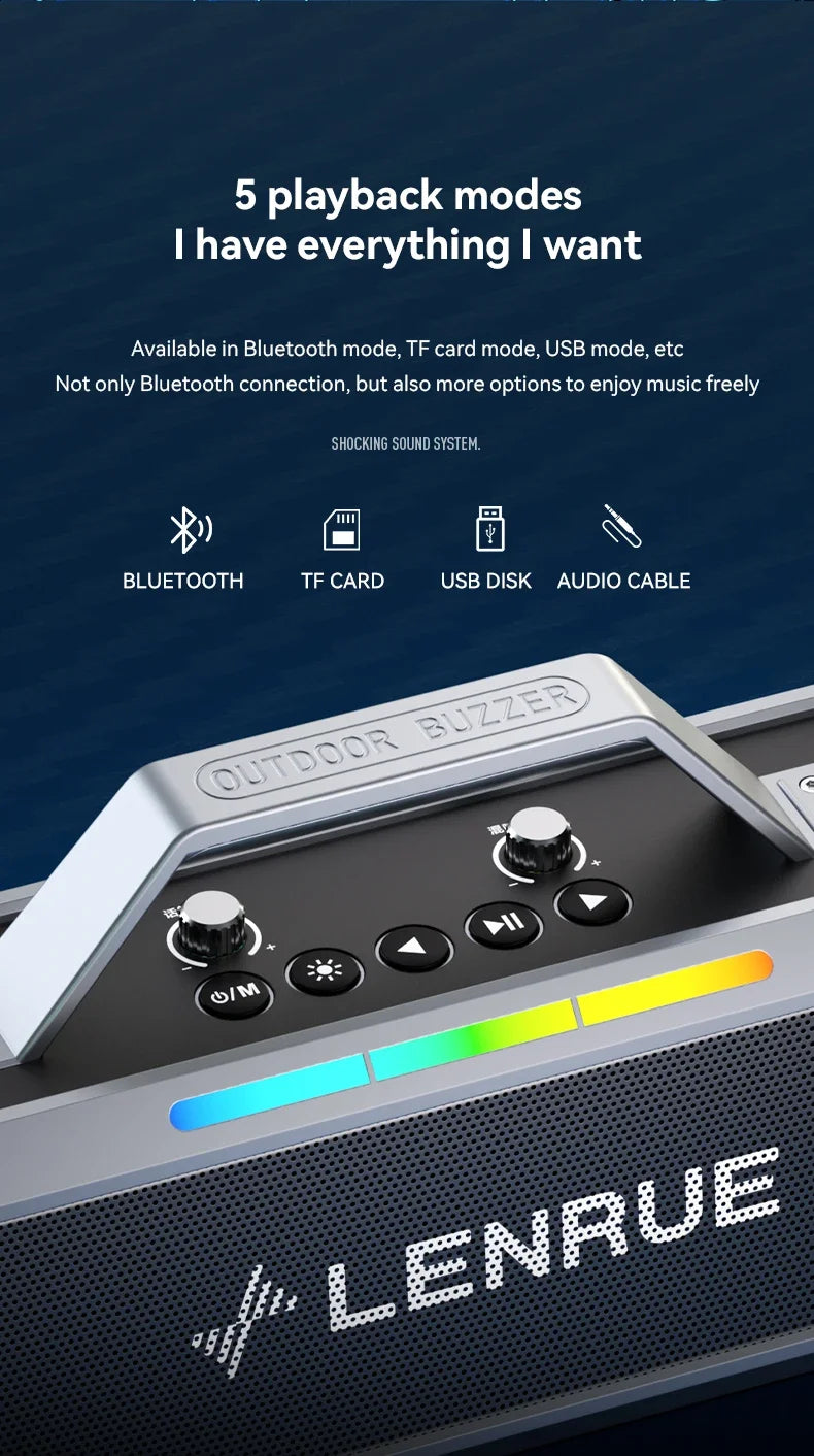 Boombox karaoké Bluetooth – cinq modes de lecture : Bluetooth, carte TF, clé USB, AUX et radio FM