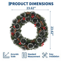 Couronne de Noël lumineuse LED – schéma du diamètre de 60 cm