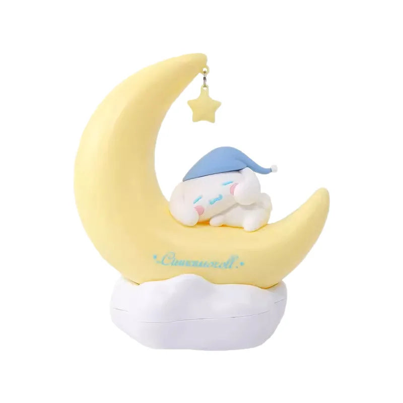 Veilleuse lune Sanrio – Cinnamoroll endormi sur sa lune jaune