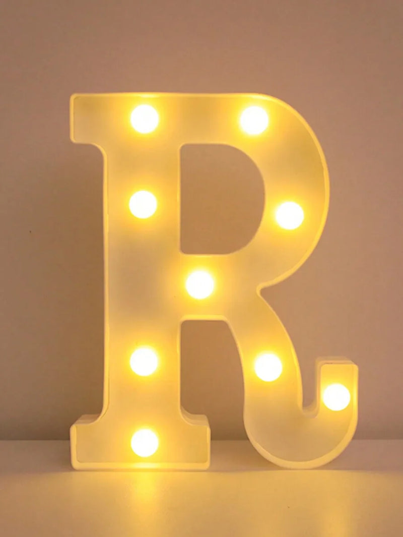 Lettre lumineuse LED 22 cm à piles, A à Z et 0 à 9