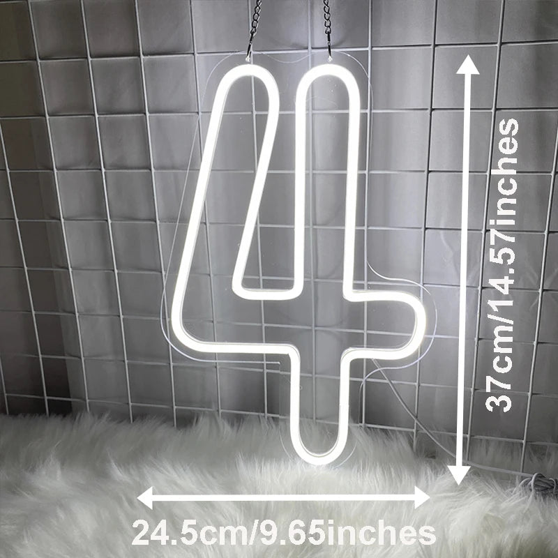 Néon LED mural chiffre ou étoile d'anniversaire – vue 9