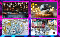 Boule à facettes argentée déco – boules à facettes en décor de bar, de table et de gâteau