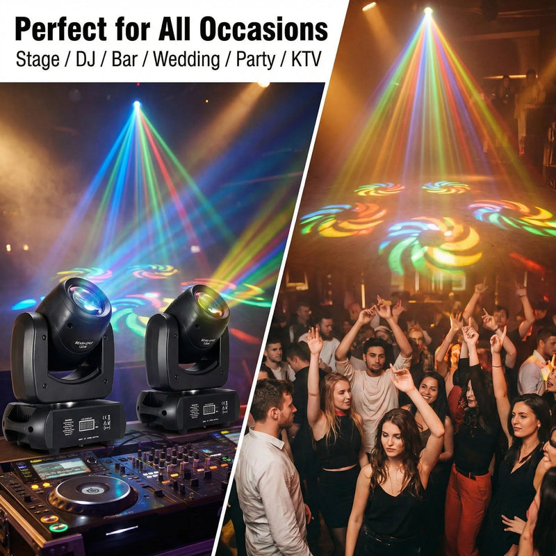 Lyre LED beam et spot 120 W à 8 gobos, à l'unité ou par lot