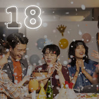 Chiffre néon LED blanc – chiffres 1 et 8 pour un anniversaire de 18 ans