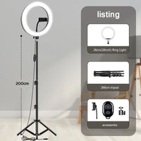 Ring light 26 ou 30 cm – anneau de 26 cm sur trépied de 200 cm avec ses accessoires