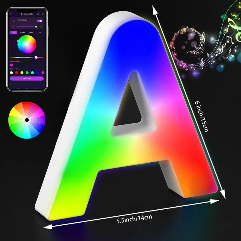 Lettres lumineuses LED RGB 15 cm – lettre A
