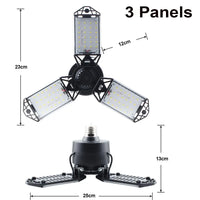 Lampe de garage LED déformable – version à 3 panneaux avec ses dimensions