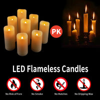 Bougies LED piliers à piles avec télécommande, de 10,5 à 17,5 cm
