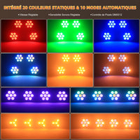 Projecteur vintage COB – 20 couleurs statiques et 10 programmes automatiques