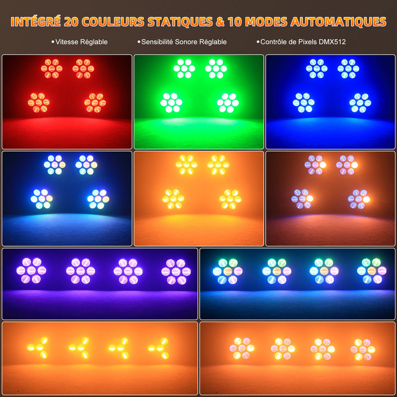 Projecteur vintage COB – 20 couleurs statiques et 10 programmes automatiques