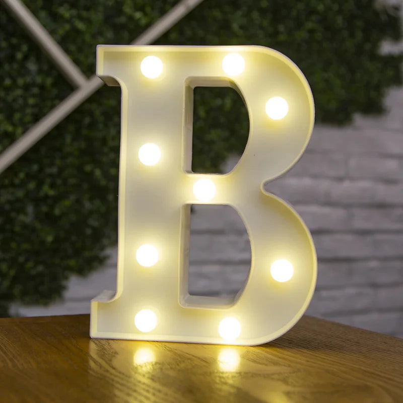 Lettres et chiffres lumineux LED à piles – lettre B allumée