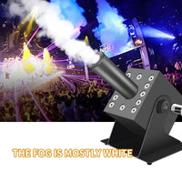 Canon à CO2 – jet blanc au-dessus d'une piste de discothèque