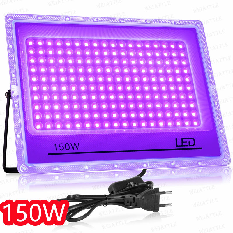 Projecteur lumière noire LED UV 395 nm, 50 à 150 W, 1 ou 2 pièces