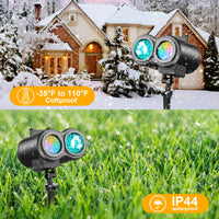 Projecteur Noël deux têtes – résistance aux températures extérieures et indice IP44