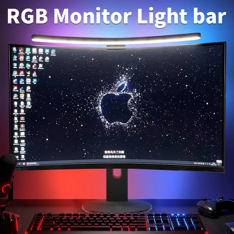 Barre lumineuse écran PC 33, 40 ou 44 cm, 5 blancs, RGB, USB