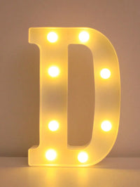 Lettre lumineuse LED 22 cm à piles, A à Z et 0 à 9