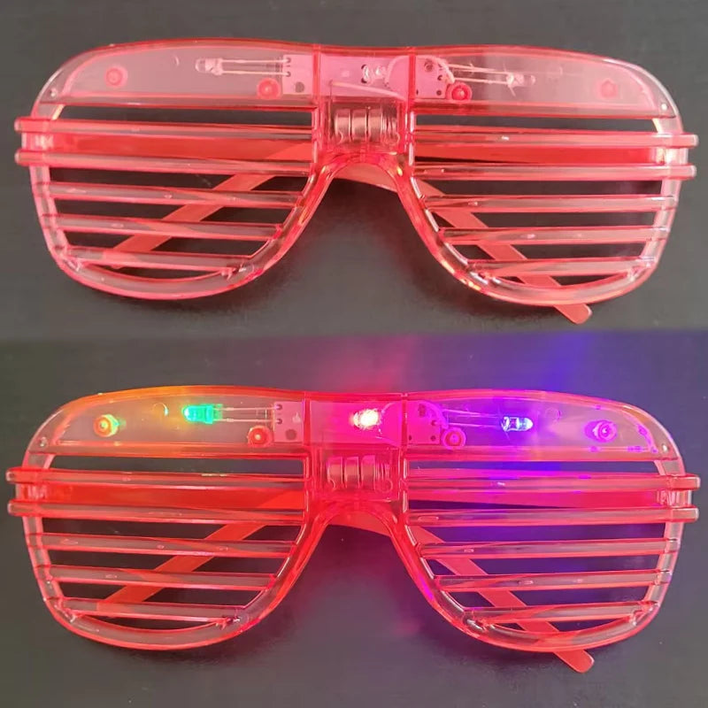 Lunettes LED lumineuses à lamelles pour soirée, 3 modes, lots de 5 à 50 pièces