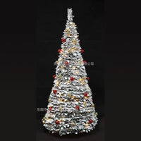 Sapin lumineux pliant floqué neige, pré-décoré, 120 à 210 cm