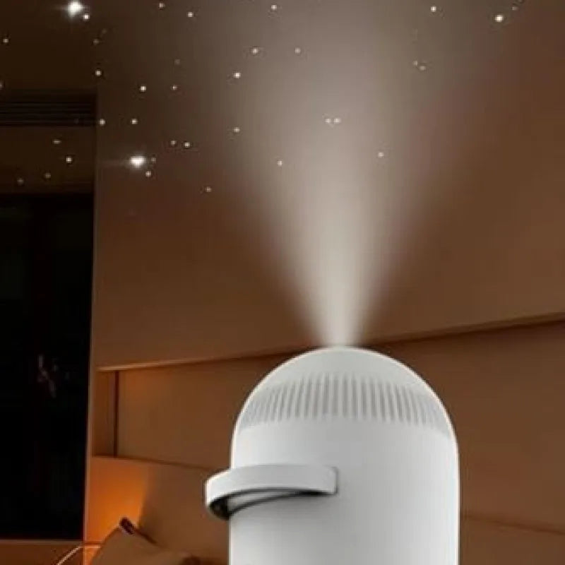 Mini projecteur galaxie USB – gros plan de la lampe qui projette un ciel étoilé