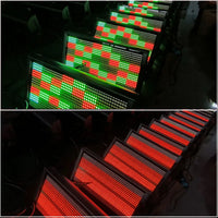 Stroboscope LED 200 W – damier rouge et vert, rampe rouge