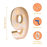 Chiffre lumineux géant 73 cm – chiffre 9, hauteur 73 cm