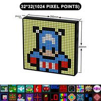 Cadre lumineux LED pixel art programmable avec application Bluetooth, 20 ou 26 cm