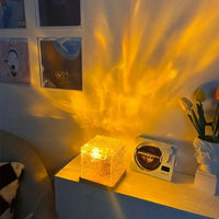 Lampe cristal à ondulation d'eau rotative, 3 ou 16 couleurs, USB