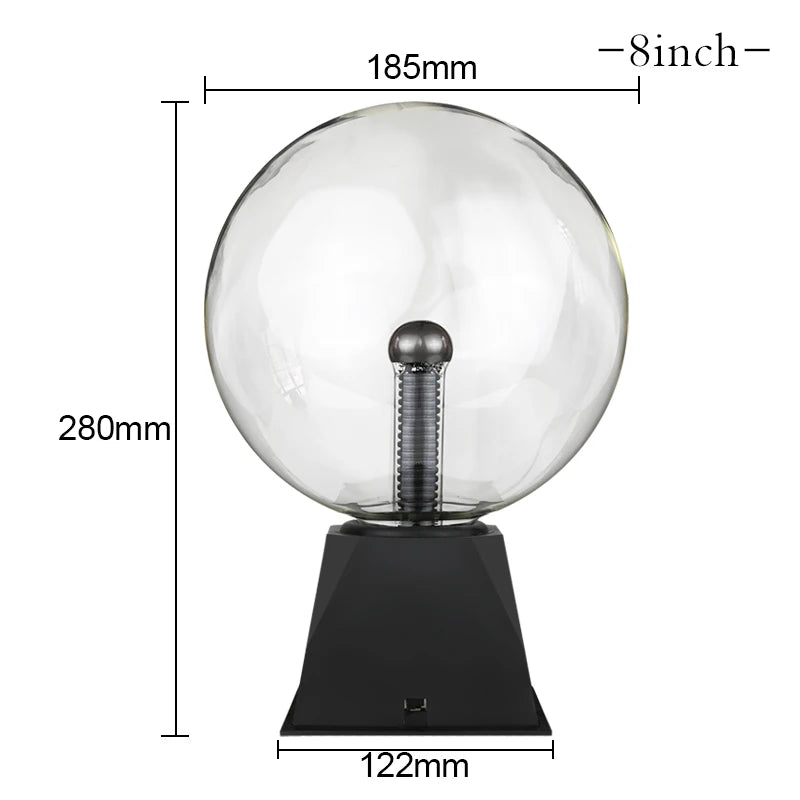 Lampe plasma boule magique tactile – modèle de 8 pouces, 28 cm de haut