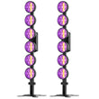 Lot de 2 projecteurs vintage à 6 LED COB dorées et 168 LED RGB, 300 W, DMX