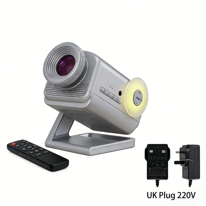 Projecteur d'étoiles holographique 3D – projecteur gris argent avec télécommande et adaptateur secteur britannique