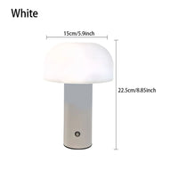Lampe champignon sans fil – version blanche, dimensions 15 x 22,5 cm