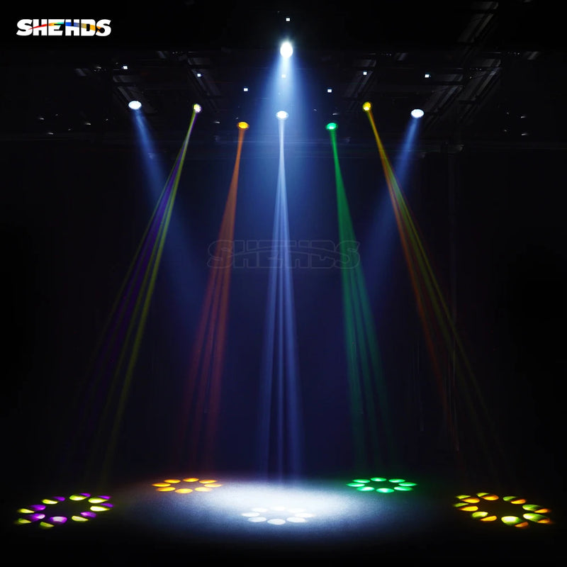 Mini lyre beam 7R 230 W DMX, prisme rotatif à 8 facettes, 14 gobos