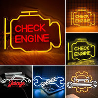 Néon LED USB pour garage, Check Engine, clé ou moto, 10 modèles