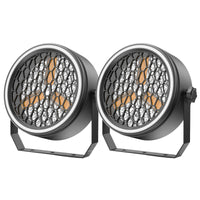 Projecteur PAR vintage à 3 LED COB dorées et 51 LED RGB, DMX, à l'unité ou en lot