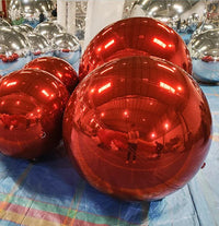 Boule miroir gonflable – boules rouges
