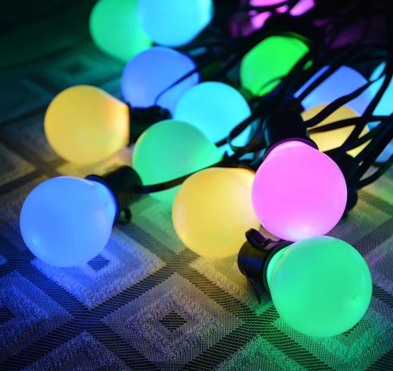 Guirlande guinguette WiFi G40 – gros plan sur les ampoules multicolores