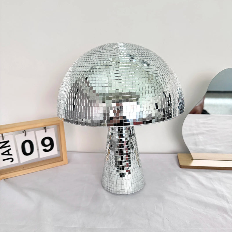 Boule à facettes déco champignon – coloris argenté