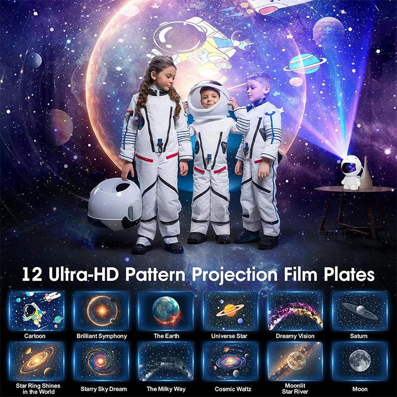 Projecteur galaxie astronaute debout – 12 films de projection et enfants en costume d'astronaute