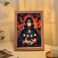 Cadre lumineux Naruto – portrait d'Itachi allumé