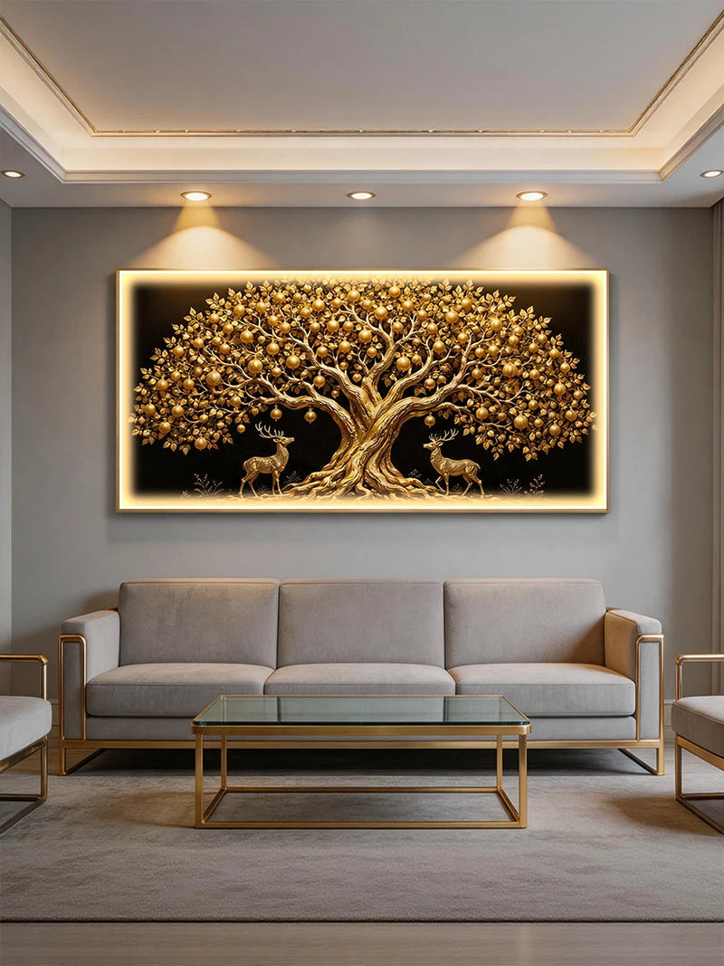 Tableau lumineux LED arbre de vie doré – vue 8