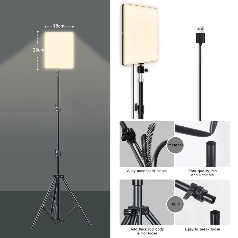 Key light LED USB sur trépied de 110 cm, streaming et visioconférence