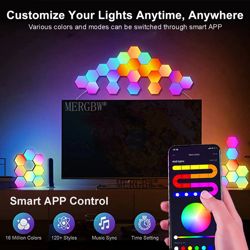 Lampes hexagonales modulaires RGB – vue 11