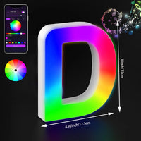 Lettres lumineuses LED RGB 15 cm – lettre D