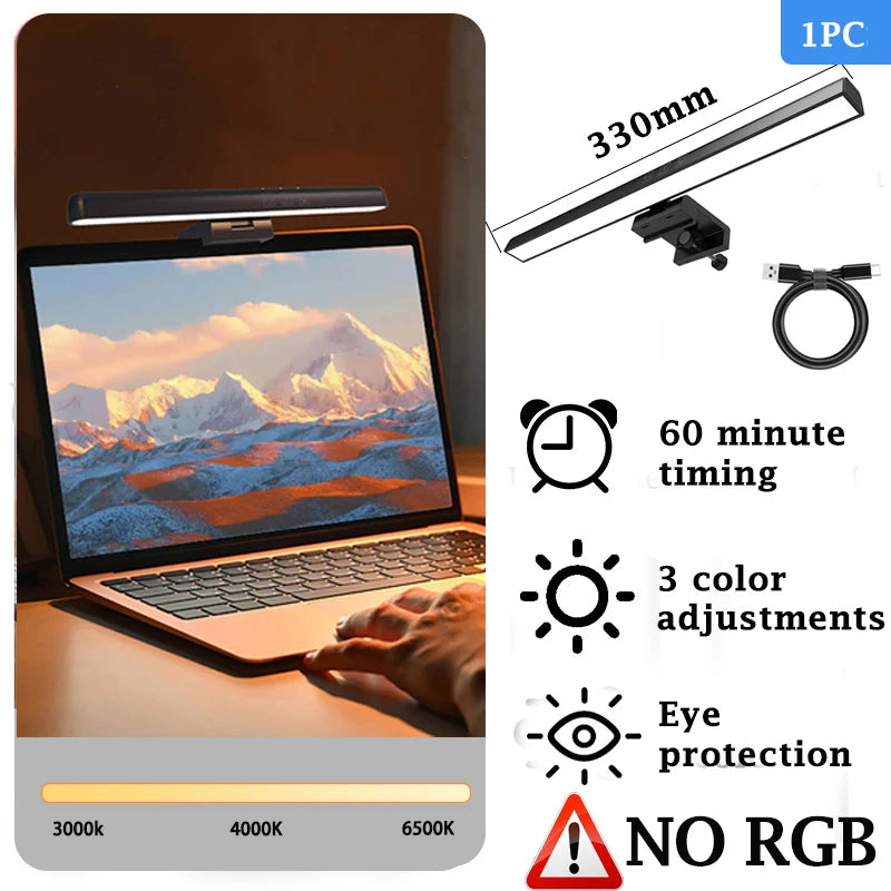 Lampe écran PC LED – modèle sans RGB de 44 cm avec 5 teintes de lumière