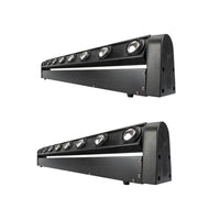 Barre LED à tête mobile 8 x 12 W – lot de 2 barres vues en perspective
